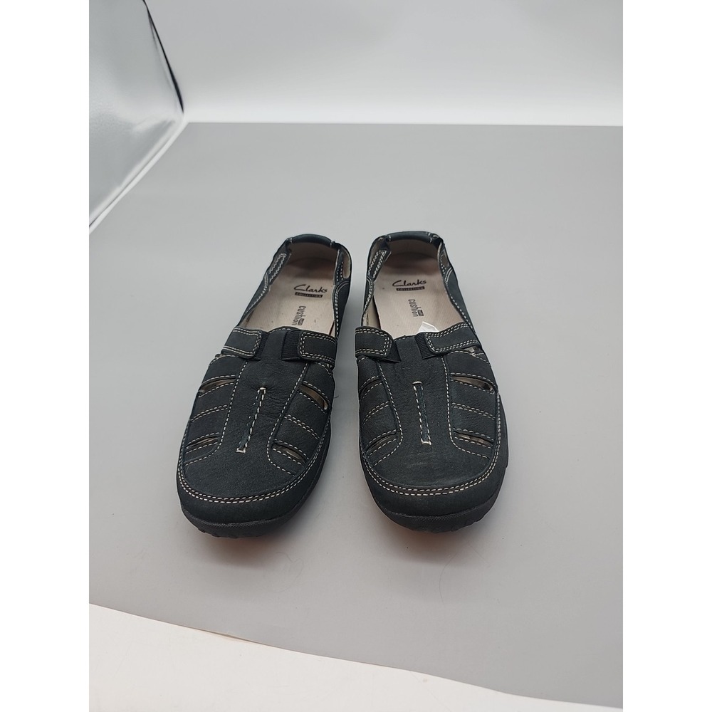 CLARKS Collection Black Mary Jane Sport Soft Cushion Slip On Shoe Womens 8